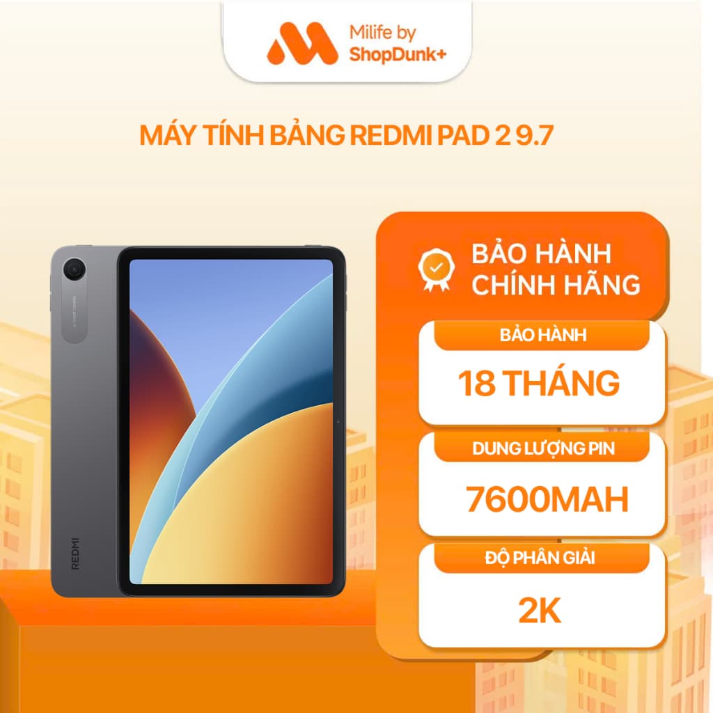 Máy Tính Bảng Xiaomi Redmi Pad 2 9.7 4+64GB | 4+128GB Chính Hãng | Bảo Hành 18 Tháng