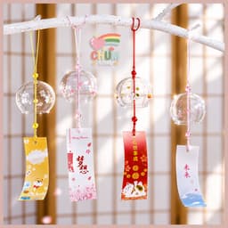 Chuông Gió Thủy Tinh Nhật Bản Furin Treo Trang Trí Phòng Ngủ Bàn Học Decor Xinh Quà Tặng May Mắn 1