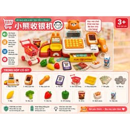 📦 BỘ ĐỒ CHƠI MÁY TÍNH TIỀN SIÊU THỊ CHO BÉ 3