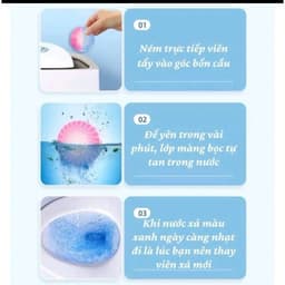 Combo 10 Viên Thả Bồn Cầu Hương Hoa Hồng Viên Làm Sạch Bồn Cầu Khử Mùi Kháng Khuẩn Tẩy Cặn Bẩn Bồn Cầu Thơm Lâu
 9