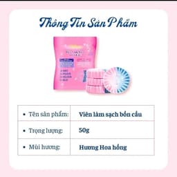 Combo 10 Viên Thả Bồn Cầu Hương Hoa Hồng Viên Làm Sạch Bồn Cầu Khử Mùi Kháng Khuẩn Tẩy Cặn Bẩn Bồn Cầu Thơm Lâu
 5
