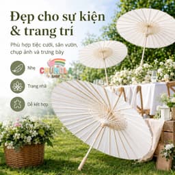 DÙ GIẤY TRẮNG CỔ TRANG DIY – Ô ĐẠO CỤ CHỤP ẢNH, DECOR TIỆC CƯỚI PHONG CÁCH CỔ ĐIỂN 1