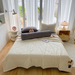 Cotton Đũi ( sẵn ôm) Set đũi chăn chần 5 món kèm ôm màu trơn Hàn Quốc basic dễ dùng 5
