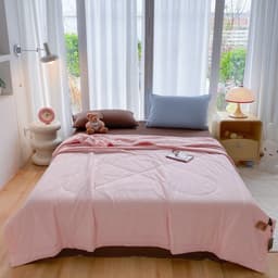 Cotton Đũi ( sẵn ôm) Set đũi chăn chần 5 món kèm ôm màu trơn Hàn Quốc basic dễ dùng 6