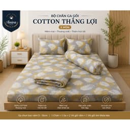 Ga Bọc Nệm Cotton Thắng Lợi Aniva Home Size 1m6 1m8, Bo Chun 4 Góc, Cotton Thoáng Mát Bền Đẹp 3