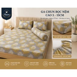 Bộ Chăn Ga Gối Cotton Thắng Lợi 5 Món 2mx2m2 Aniva Home - Ga Bọc Nệm Cotton Mềm Mịn, Thoải Mái 3