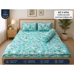 Ga Bọc Nệm Cotton Thắng Lợi Aniva Home Size 1m6 1m8, Bo Chun 4 Góc, Cotton Thoáng Mát Bền Đẹp 7