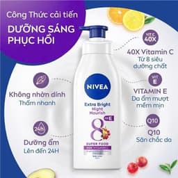 Sữa Dưỡng Thể Trắng Da Toàn Thân Giúp Phục Hồi Da Nivea Extra Bright 350ml 4