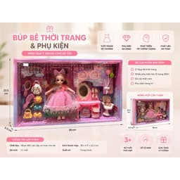 Bộ đồ chơi búp bê thời trang kèm phụ kiện cho bé gái 2