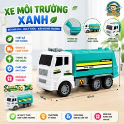 Đồ chơi xe ô tô vệ sinh môi trường chở rác chạy bánh đà nhựa ABS an toàn cho bé 1