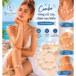 Vòng Cổ, Vòng Tay, Vòng Chân Sao Biển Unisex - Quà Tặng Vibe Ocean Charm, Có Sẵn, Phong Cách Hàn Quốc 4