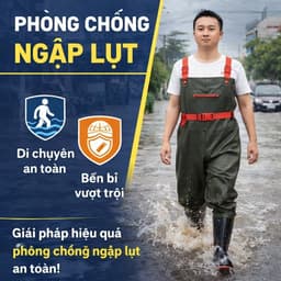 [GIÁ RẺ BẤT NGỜ] Bộ Yếm Lội Nước 2 Lớp Chống Thấm, Size 36-45, Quần Liền Ủng Quần Bảo Hộ Lao Động Đi Ruộng Bắt Cá 8