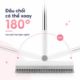 Cây Chà Sàn Nhà Tắm Đa Năng 2 trong 1 Kèm Gạt Nước Tay Cầm Dài 4