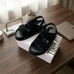 Dép Sandal Nữ Quai Dán Đế Cao 4cm Đinh Tán Cực Xinh - Đi Học Đi Chơi, Chất Liệu Da Nỉ Cao Cấp 3