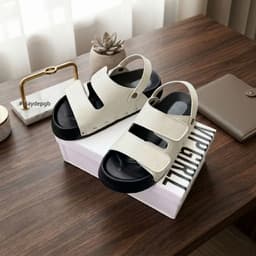 Dép Sandal Nữ Quai Dán Đế Cao 4cm Đinh Tán Cực Xinh - Đi Học Đi Chơi, Chất Liệu Da Nỉ Cao Cấp 2