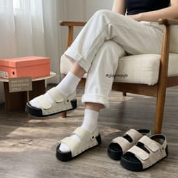 Dép Sandal Nữ Quai Dán Đế Cao 4cm Đinh Tán Cực Xinh - Đi Học Đi Chơi, Chất Liệu Da Nỉ Cao Cấp 5