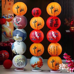 Đèn lồng giấy họa tiết - Đèn lồng Trung Hoa trang trí Tết, lễ cưới, nhà Chùa, quán ăn. 2