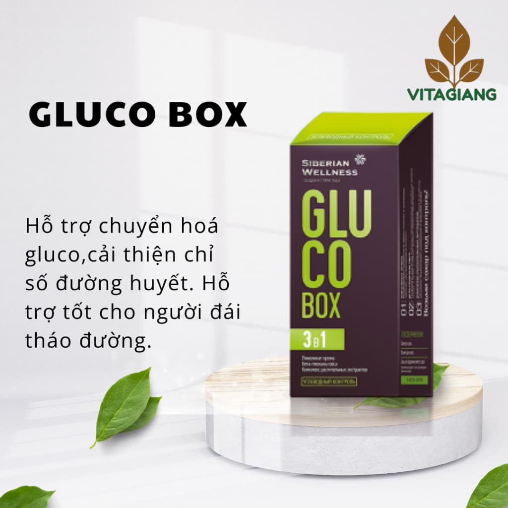 [ Gluco box hỗ trợ tiểu đường ] Hộp GLUCO hỗ trợ đường - Bộ hộp hàng ngày – 30 gói/hộp – 4 viên/túi