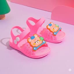 Dép tập đi bé gái bé trai, FORM BÉ TĂNG 2-3 SIZE, dép cao su mềm chống trượt hình gấu dễ thương đáng yêu [DNG] 3