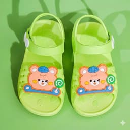 Dép tập đi bé gái bé trai, FORM BÉ TĂNG 2-3 SIZE, dép cao su mềm chống trượt hình gấu dễ thương đáng yêu [DNG] 5
