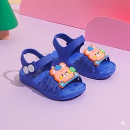 Dép tập đi bé gái bé trai, FORM BÉ TĂNG 2-3 SIZE, dép cao su mềm chống trượt hình gấu dễ thương đáng yêu [DNG] 2