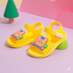 Dép tập đi bé gái bé trai, FORM BÉ TĂNG 2-3 SIZE, dép cao su mềm chống trượt hình gấu dễ thương đáng yêu [DNG] 4