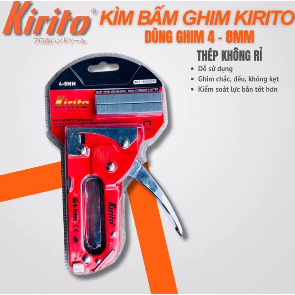Máy Bắn Ghim Gỗ Cầm Tay Kirito 4-8mm Chính Hãng - Máy Bấm Ghim Đa Năng, Nhỏ Gọn