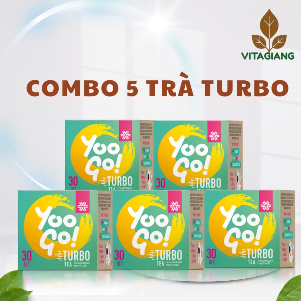 [Combo 5] Hộp Trà thảo mộc YooGo Turbo Hỗ trợ táo bón , Hộp 30 gói