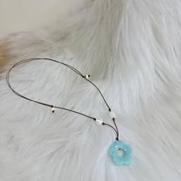 |𝑩𝑺𝑻 𝑿𝒖𝒂̂𝒏 𝒗𝒆̂̀| Vòng cổ Xanh Ngọc mix charm xà cừ và đá tự nhiên dây rút handmade | Tiệm nhà mưa 4