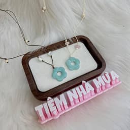 |𝑩𝑺𝑻 𝑿𝒖𝒂̂𝒏 𝒗𝒆̂̀| Vòng cổ Xanh Ngọc mix charm xà cừ và đá tự nhiên dây rút handmade | Tiệm nhà mưa 9