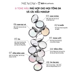 MENOW x MENGLAN PANDA Phấn phủ nén gấu trúc khổng lồ kiềm dầu giữ tone vượt trội 21g(Bao gồm và bông phấn) 2