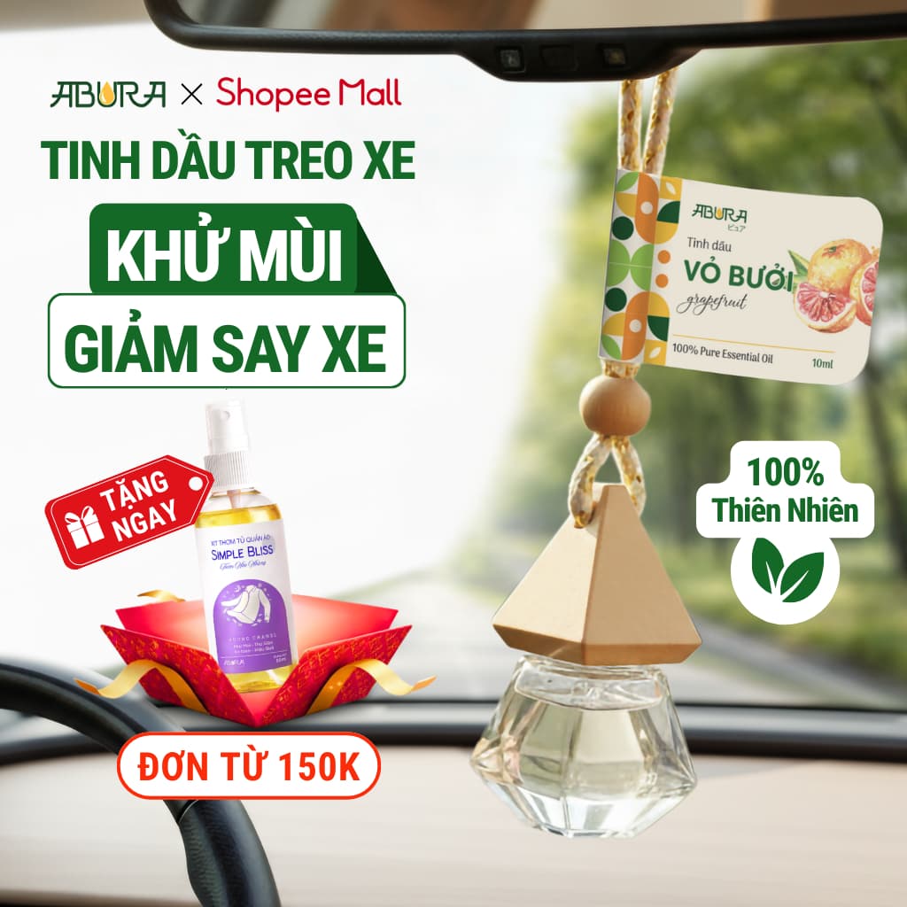 Tinh Dầu Treo Xe Ô Tô, Khử Mùi Thơm Phòng ABURA 10ml Treo Thơm Nhà, Thơm Tủ Quần Áo
