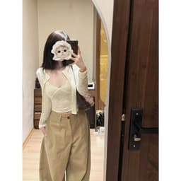 [Hàng L1 sẵn] Set ren hoa nổi 2 món: Áo hai dây ren ngực cổ V sexy kèm áo cardigan  LOVELY SET S3697 2