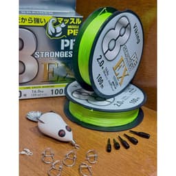 Dây PE ViKing X8 Bản 100m + Nhái Ngọc trinh 7g  Dây Chính Hãng ( Tặng kèm : Leader . chụp chì , khoá snap , khoá link ) 3