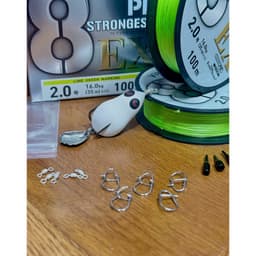 Dây PE ViKing X8 Bản 100m + Nhái Ngọc trinh 7g  Dây Chính Hãng ( Tặng kèm : Leader . chụp chì , khoá snap , khoá link ) 8