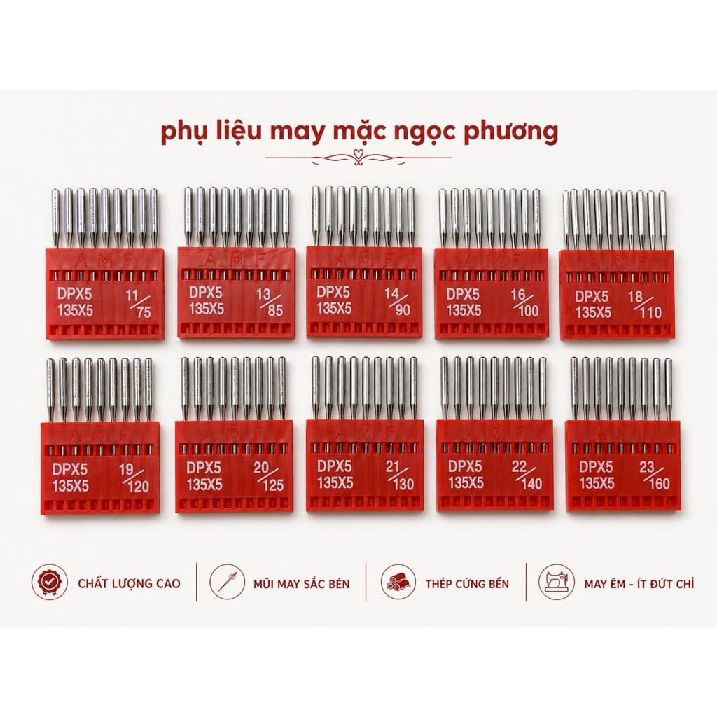 Kim Máy 2 Kim DPx5 Hàn Quốc – Linh Kiện Máy May Cao Cấp, Vỉ 10 Cái