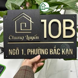 Biển Số Nhà 2 Lớp Đen Sần Vàng Nhám Cao Cấp số nổi 8mm – Bảng Địa Chỉ Nhà Hiện Đại – Biển Số Nhà Theo Yêu Cầu 2