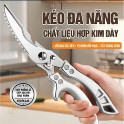 [ Bản 2026] Kéo cắt gà cao cấp,thép không rỉ, Kéo làm bếp đa năng loại xịn của đức thiết kế mới cộng lực mạnh Khỏe 1