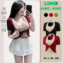 Áo thun nữ tay dài tay ngắn bigsize LiMo Áo phong nữ Áo 2 món đẹp giá rẻ dễ thương xinh ôm body MS393 1