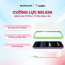 Miếng dán cường lực Belkin Tempered Glass cho iPhone Air/ iPhone 17 Pro / iPhone 17 Pro Max 1