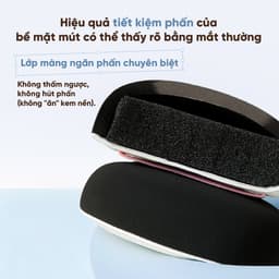 Bộ Bông Mút Trang Điểm Plus Đen Amortals - Mút Rubycell Dày 20mm, Che Phủ Cao, Không Hút Kem, Kèm Mút Phấn Phủ Đa Năng 4