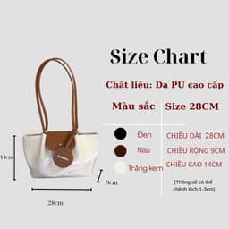 Túi, Túi Xách Nữ Đeo Vai Cemmery Cao Cấp Túi Tote Da PU Phong Cách Hàn Quốc Thời Trang 5