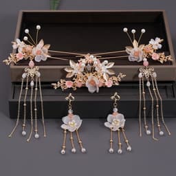 Bộ Trâm Cài Tóc Mộng Uyển Dao Hoa Kim Quan Hoa Cổ Trang – Phụ Kiện Hán Phục Phong Cách Trung Hoa Thanh Lịch 4