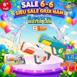 Đồ chơi Súng Phun Nước Điện Tự Động dùng pin sạc, súng phun nước tầm bắn 10M cho bé - Sam Pam Toys 2