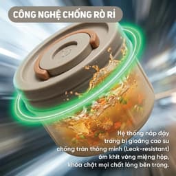 Hộp Cơm Giữ Nhiệt Lebenlang Đức LBL2019 Inox 304 3 Tầng 2400ml Giữ Nóng 6-8H Chống Tràn An Toàn 5