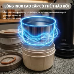 Hộp Cơm Giữ Nhiệt Lebenlang Đức LBL2019 Inox 304 3 Tầng 2400ml Giữ Nóng 6-8H Chống Tràn An Toàn 4