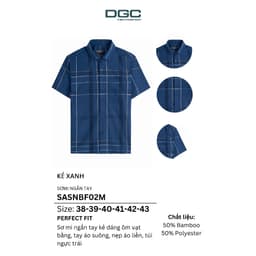 Sơ mi ngắn tay DGC Dáng ôm Perfect fit, vạt bằng với thiết kế hiện đại - SASNBF02M 5