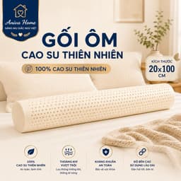 Gối ôm cao su thiên nhiên Aniva Home, êm ái, nâng đỡ cơ thể, thoáng mát, mềm mại, sử dụng lâu dài 1
