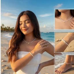 Combo Đi Biển Vòng cổ, Vòng Tay Sao Biển và Hoa Sứ Cài Tóc Ocean Charm - Phụ Kiện Trang Sức Biển Mùa Hè | Ocean Charm 3