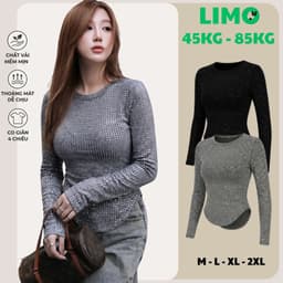 Áo Thun ĐÍnh Đá Tay Dài Bigsize LIMO Áo Thun Nữ Form Ôm Body Đẹp Dễ Thương Áo Thun Kim Tuyến Đá Đẹp Dễ Thương MS009 1